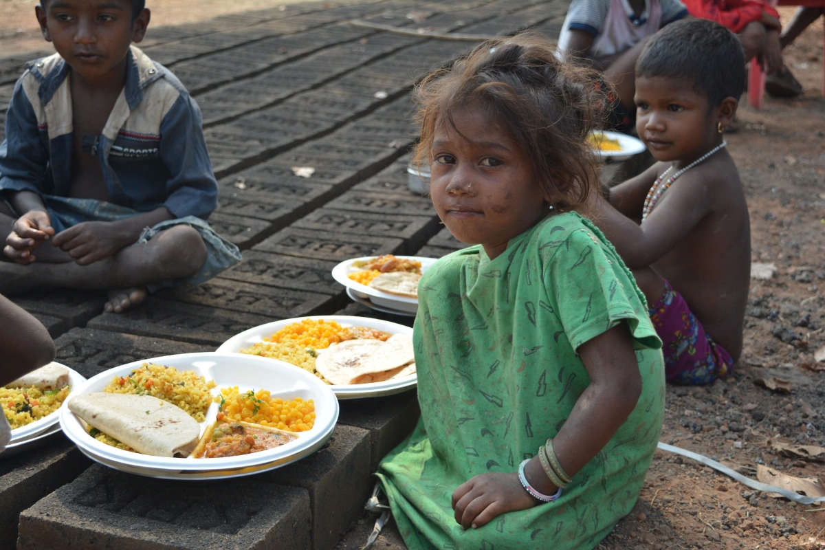 Child receiving meal