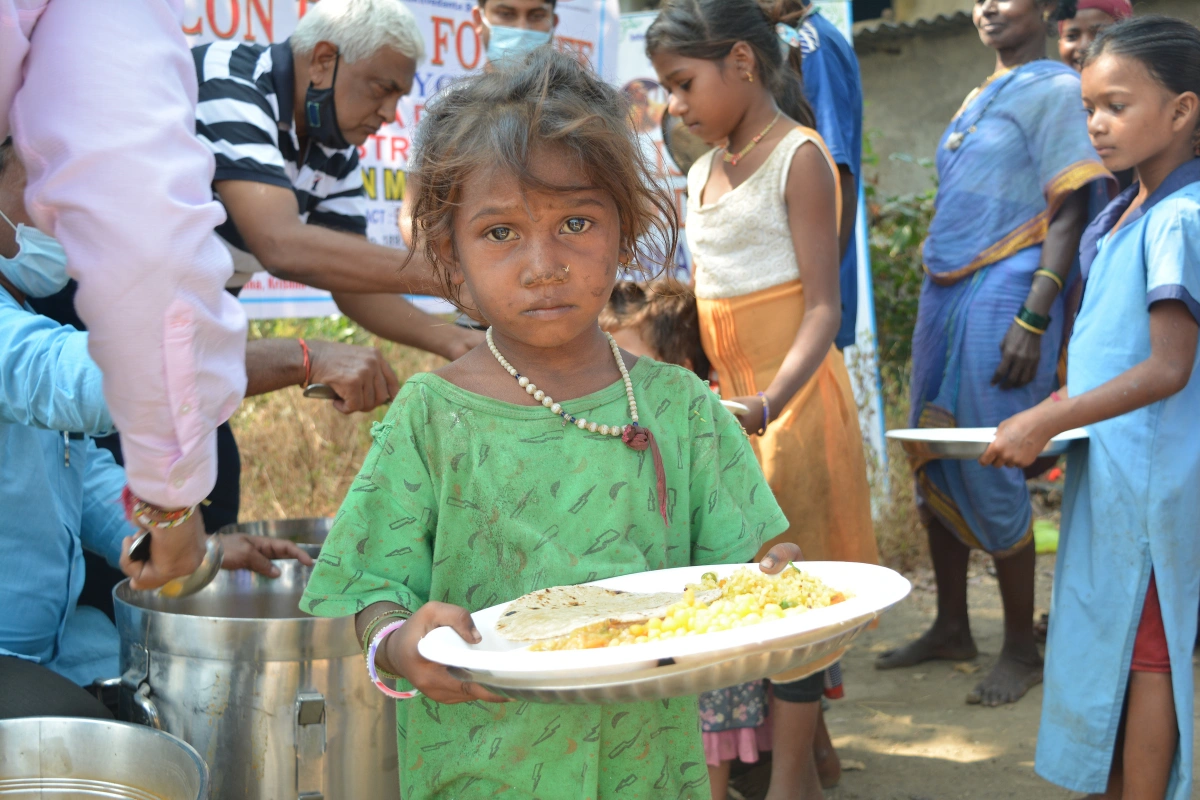 Girl with meal plate